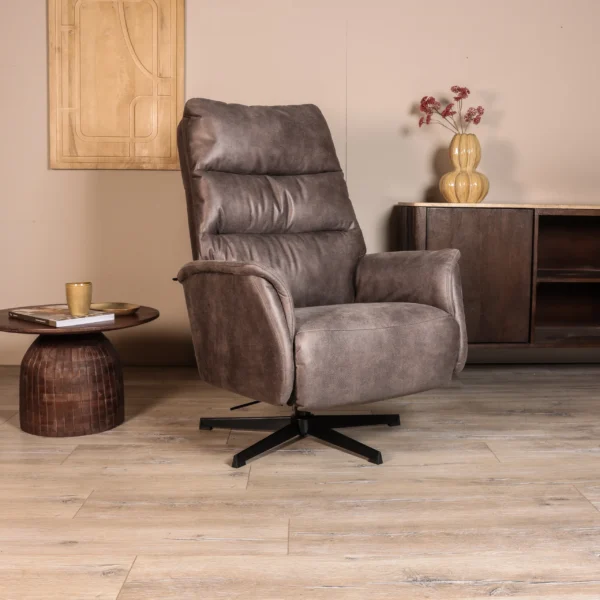 Relaxfauteuil Trondheim - Antraciet - Manueel verstelbaar