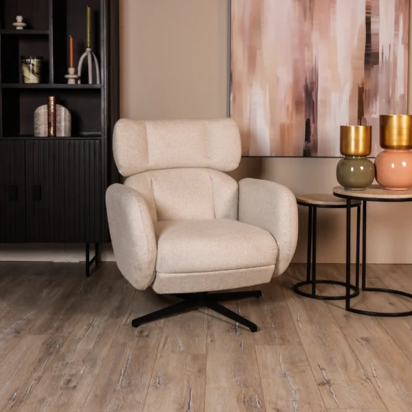 Fauteuil Royce - Geweven stof - Beige