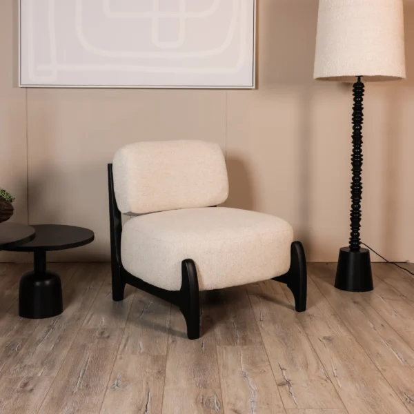 Fauteuil Skandi - Geweven stof - Beige