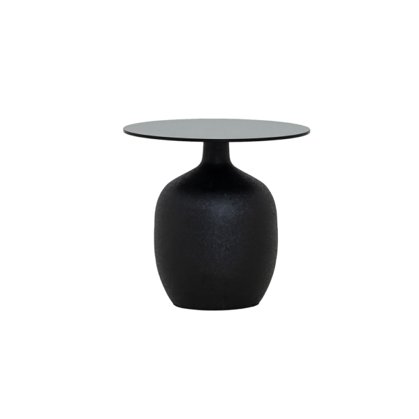 Vigo Bijzettafel glas zwart 45 cm