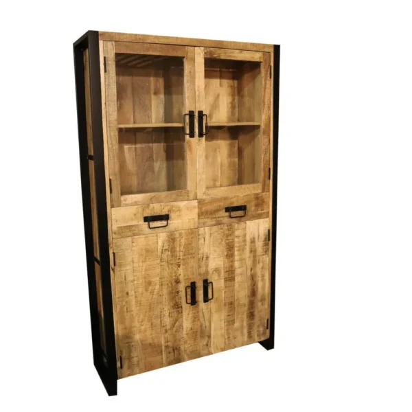 Vitrinekast Iron Wood Deluxe - Optioneel