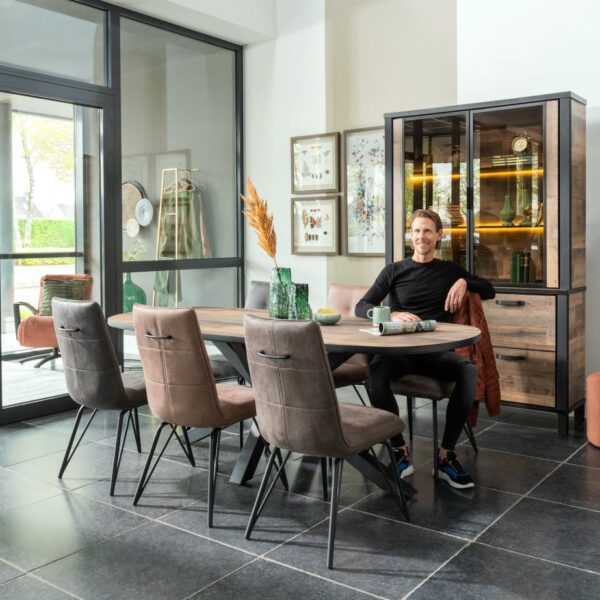 Sardinie, buffet 130 cm - 2-deuren + 2-glasdeuren (+ LED)
