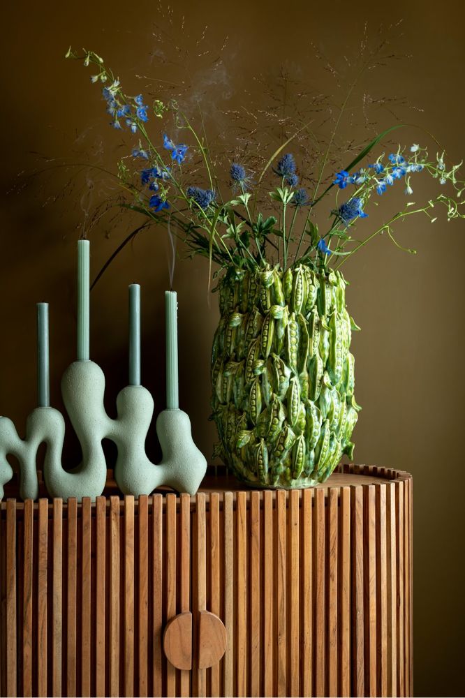 Mees kandelaar H25cm - Groen - Afbeelding 6