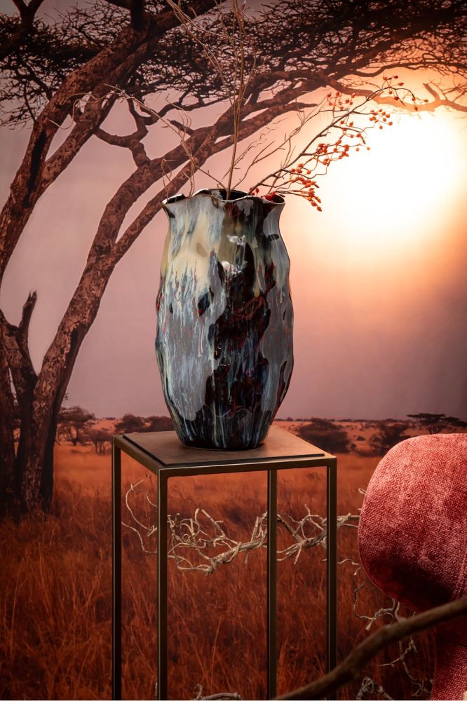 Julius vaas H45cm - Blauw - Afbeelding 6