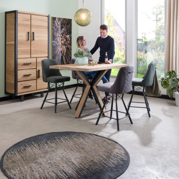 ambiance Eefje, eetkamerstoel - 4 pootjes zwart - incl. pocketvering - stof Kibo