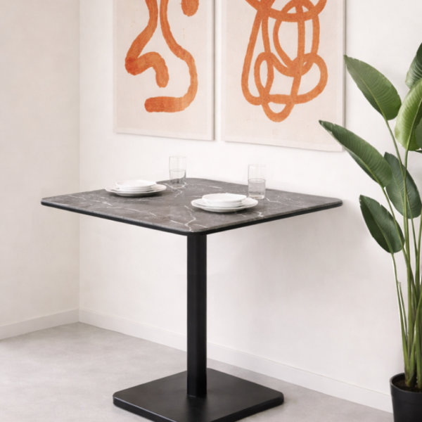 Brest bistrotafel marble light grey 75x75cm