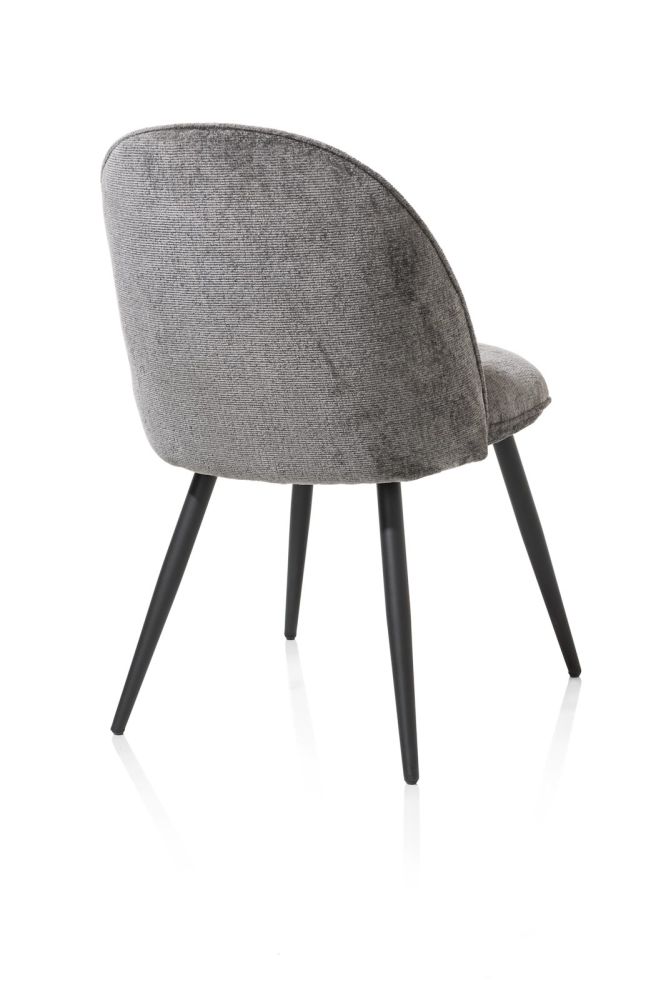 Aron, eetkamerstoel - 4-poots rough off black - stof Vulcano - Afbeelding 6