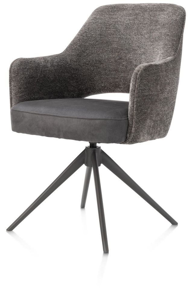 Brad, armstoel - draaibaar - metalen graphiet frame - combi Enzo / Calabria - Afbeelding 5