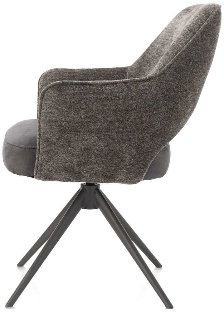 Brad, armstoel - draaibaar - metalen graphiet frame - combi Enzo / Calabria - Afbeelding 7