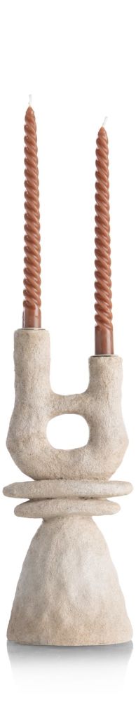 June kandelaar H32cm - Cremekleurig - Afbeelding 2