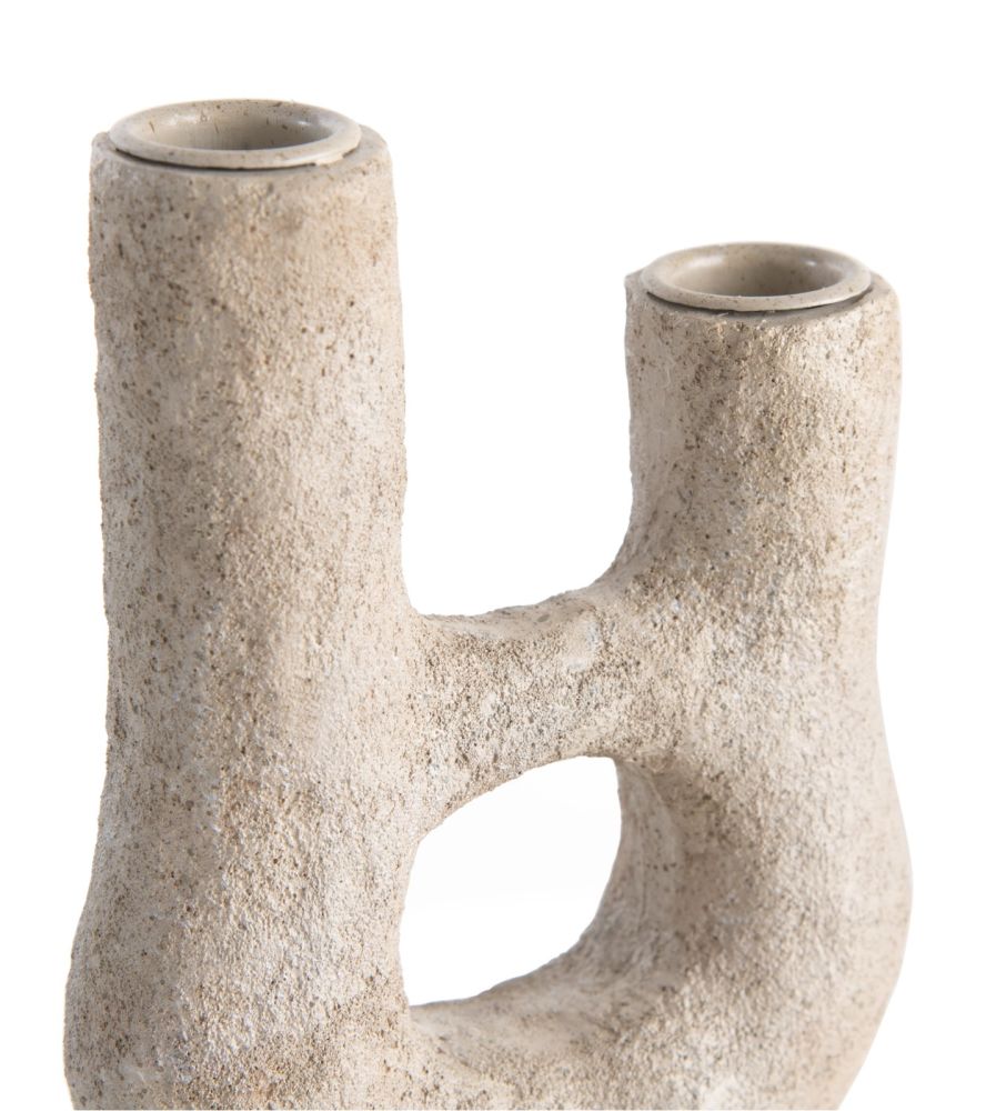 June kandelaar H32cm - Cremekleurig - Afbeelding 4
