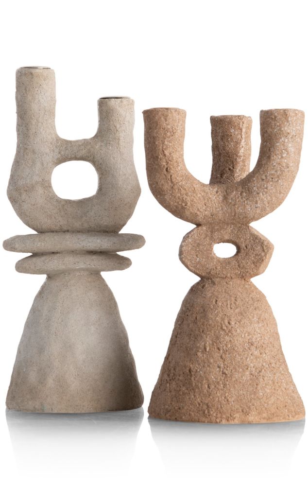 June kandelaar H32cm - Cremekleurig - Afbeelding 7