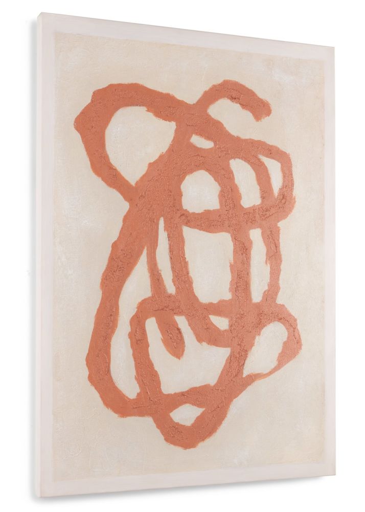 Organic Abstract set van 2 schilderijen 70x100cm - Oranje - Afbeelding 10