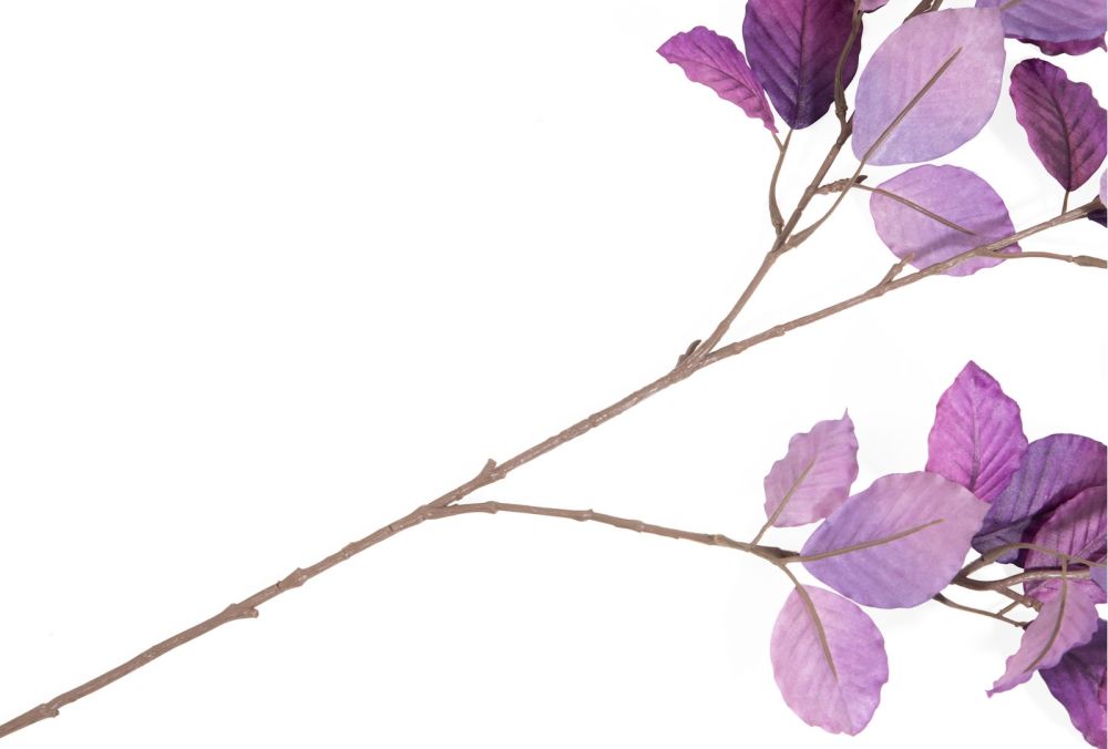 Beech Leaves Spray H95cm kunstbloem - Paars - Afbeelding 2