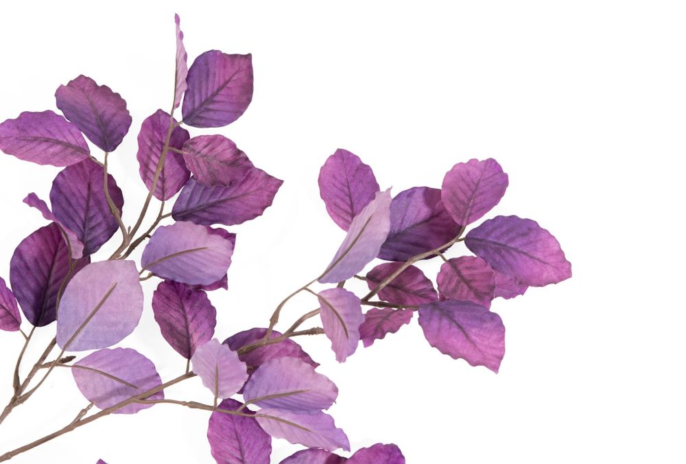 Beech Leaves Spray H95cm kunstbloem - Paars - Afbeelding 3