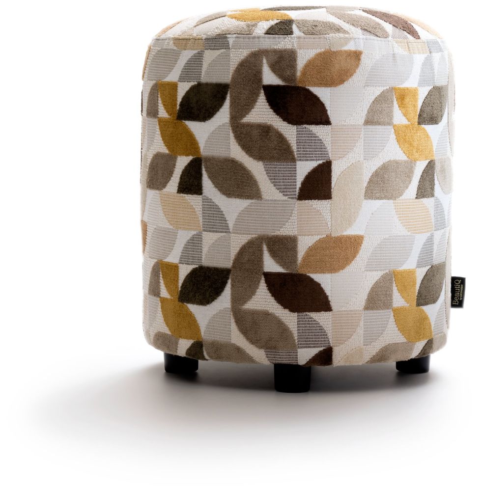 BeautiQ - Elite poef - rond 42 cm - Creme