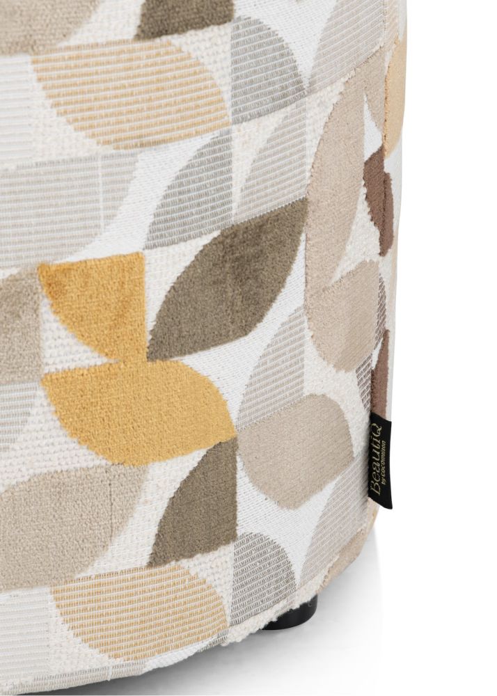 BeautiQ - Elite poef - rond 42 cm - Creme - Afbeelding 6