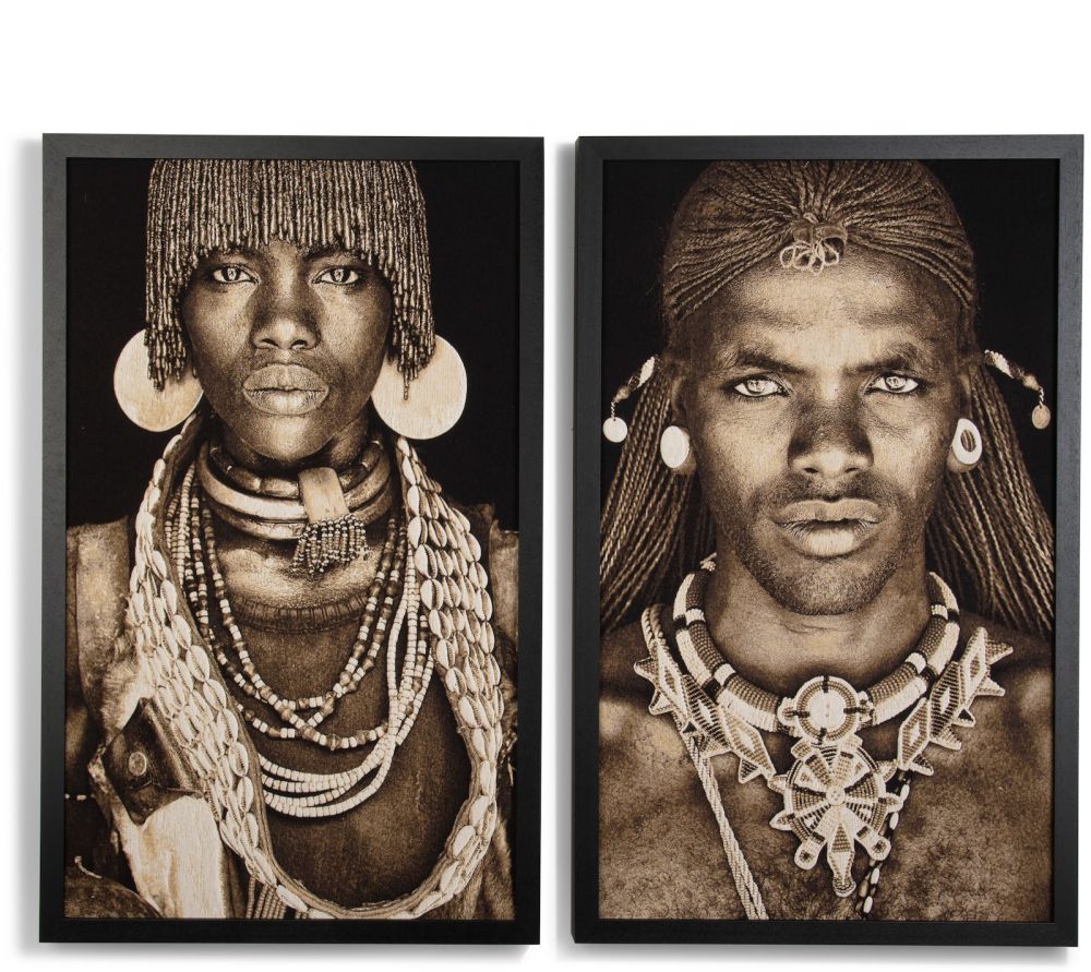 Samburu Warrior schilderij 75x125cm - Multikleur - Afbeelding 7