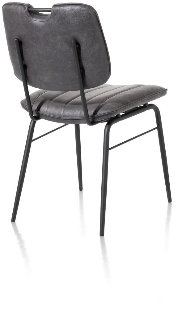 Bristol, eetkamerstoel - zwart frame - stof Pala - Antraciet - Afbeelding 3