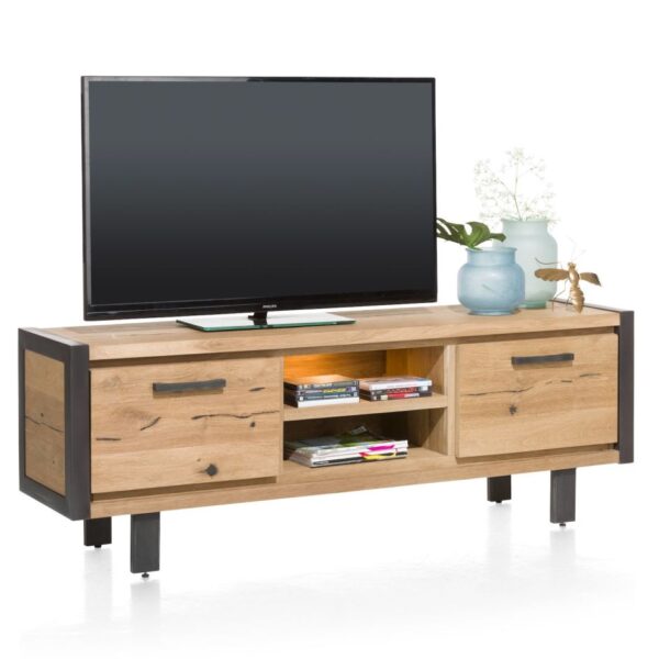 Brooklyn, lowboard 170 cm - 2-kleppen + 2-niches (+ LED)
