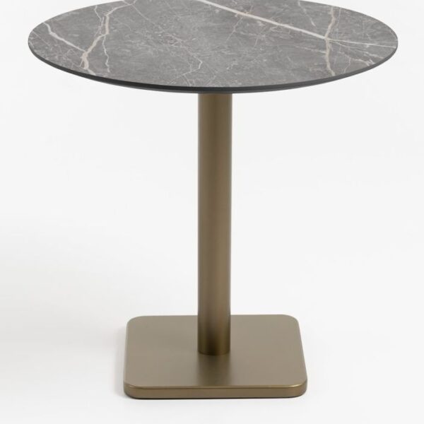 Brest bistrotafel marble light grey D80cm