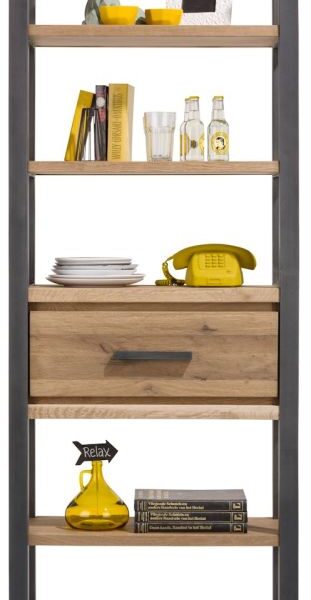 Brooklyn, boekenkast 75 cm - 1-lade + 5-niches