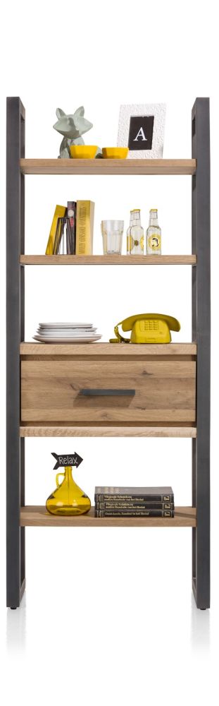 Brooklyn, boekenkast 75 cm - 1-lade + 5-niches