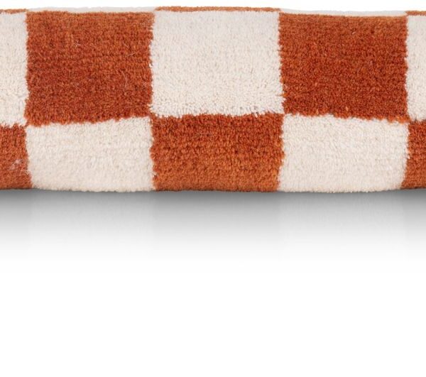 image Check bolster kussen 15x50cm - Koper