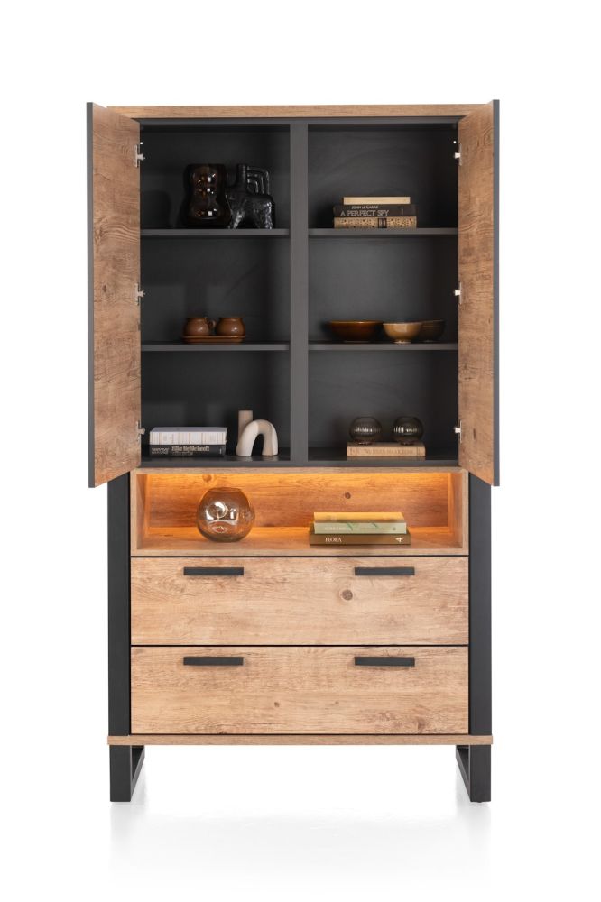 Perth, bergkast 200 cm - 2-deuren + 2-laden + 1-niche (+ LED) - Afbeelding 3