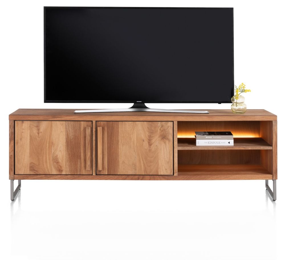 Everest, lowboard 190 cm - 2-deuren + 2-niches (+ LED)