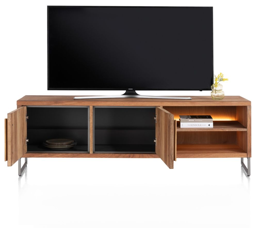 Everest, lowboard 190 cm - 2-deuren + 2-niches (+ LED) - Afbeelding 2