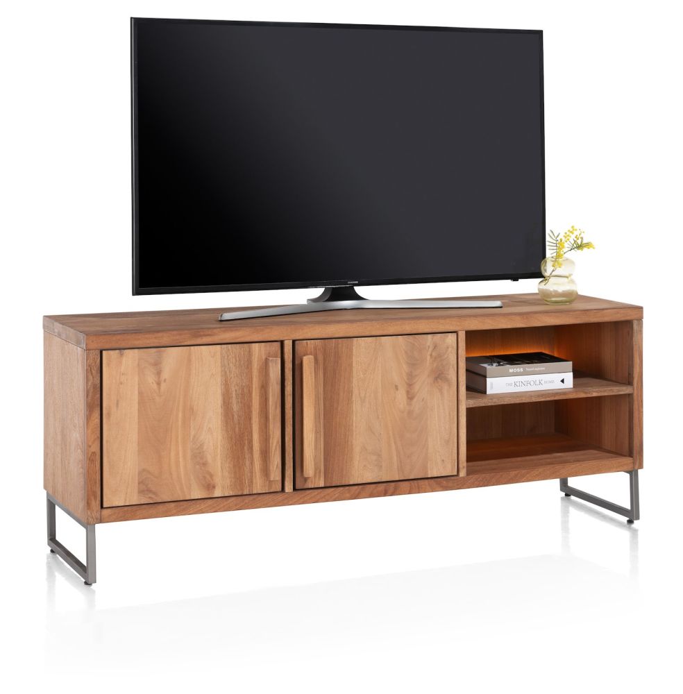 Everest, lowboard 160 cm - 2-deuren + 2-niches (+ LED) - Afbeelding 2
