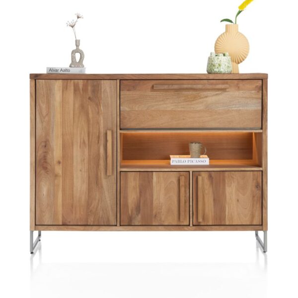 Everest, dressette 160 cm - 3-deuren + 1-klep + 1-niche (+ LED)