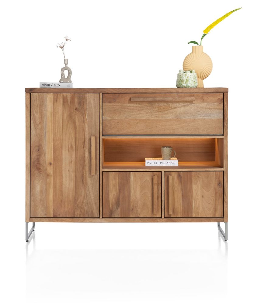 Everest, dressette 160 cm - 3-deuren + 1-klep + 1-niche (+ LED)
