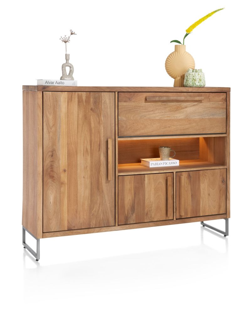 Everest, dressette 160 cm - 3-deuren + 1-klep + 1-niche (+ LED) - Afbeelding 2