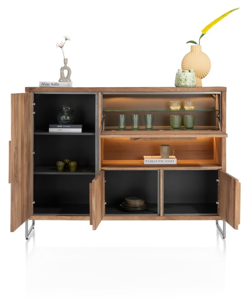 Everest, dressette 160 cm - 3-deuren + 1-klep + 1-niche (+ LED) - Afbeelding 3
