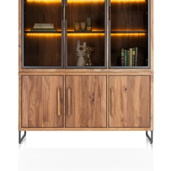image Everest, buffet 150 cm - 3-deuren + 3-glasdeuren (+ LED)