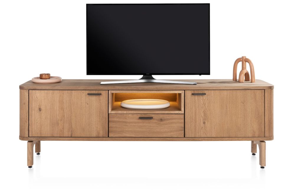 Zade, lowboard 170 cm - 2-deuren + 1-lade + 1-niche (+ LED)