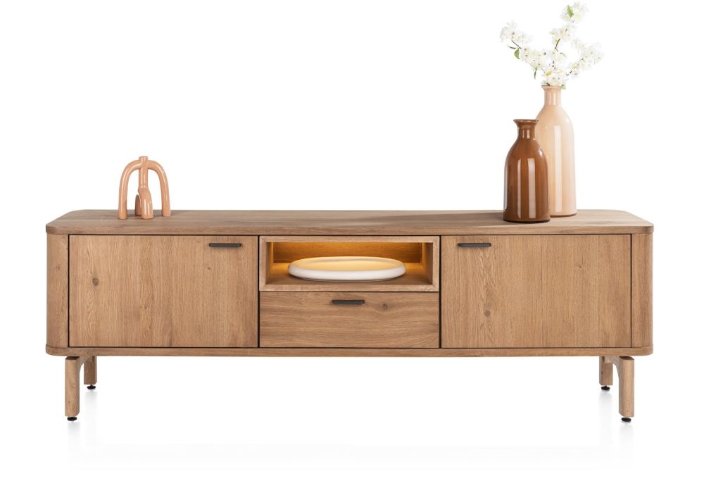 Zade, lowboard 170 cm - 2-deuren + 1-lade + 1-niche (+ LED) - Afbeelding 3