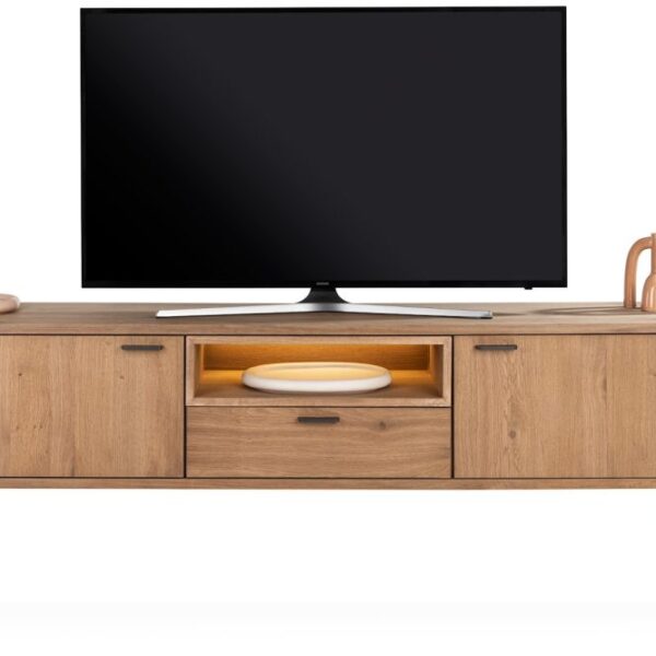 image Zade, lowboard 210 cm - 2-deuren + 1-lade + 1-niche (+ LED)