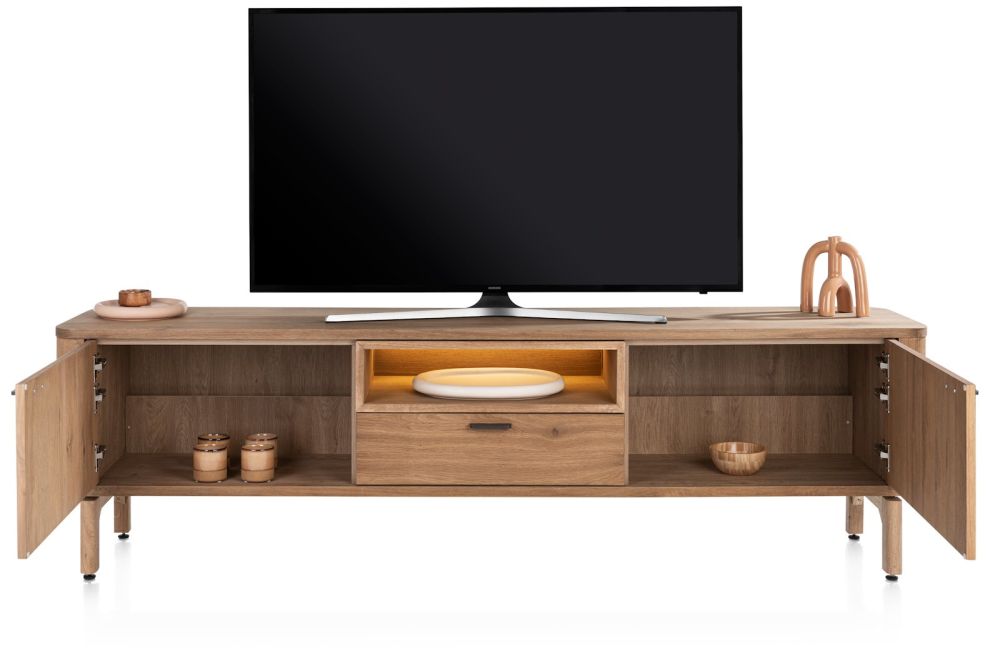Zade, lowboard 210 cm - 2-deuren + 1-lade + 1-niche (+ LED) - Afbeelding 3