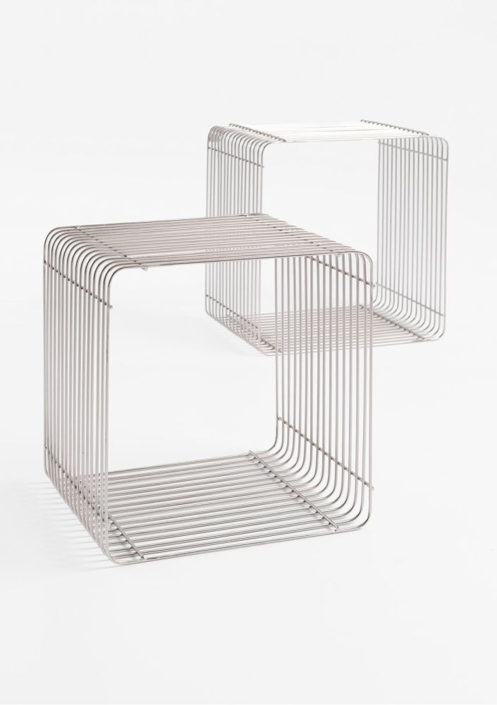 Gus set van 2 wandrekken H35-40cm - Zilver