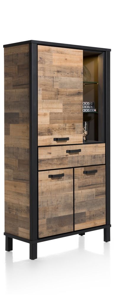 Sardinie, bergkast 100 cm - 3-deuren + 1-lade + 3-niches (+ LED) - Afbeelding 11