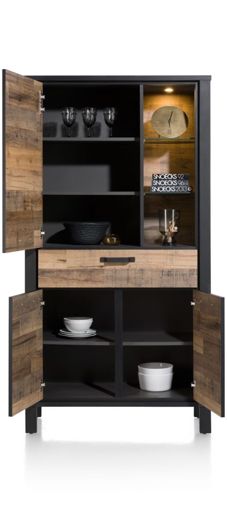 Sardinie, bergkast 100 cm - 3-deuren + 1-lade + 3-niches (+ LED) - Afbeelding 12
