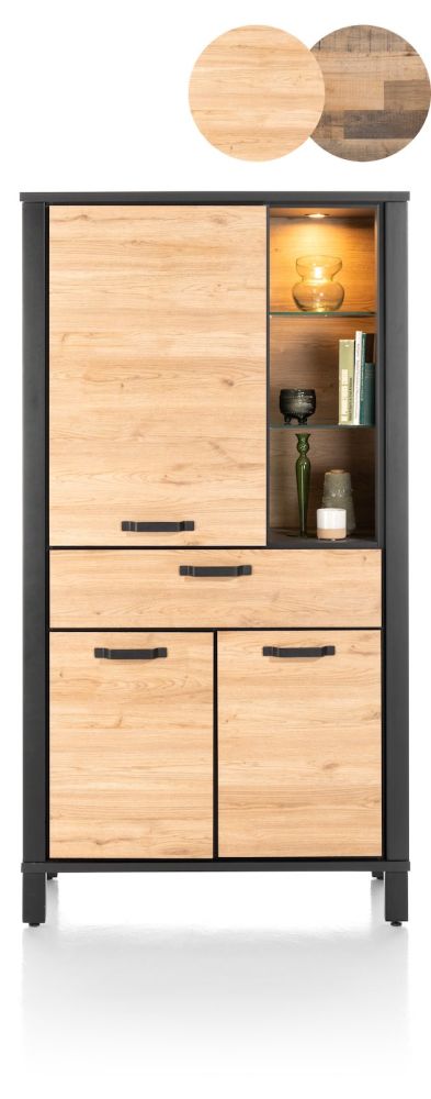 Sardinie, bergkast 100 cm - 3-deuren + 1-lade + 3-niches (+ LED) - Afbeelding 13