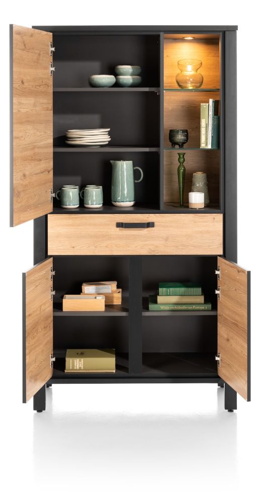 Sardinie, bergkast 100 cm - 3-deuren + 1-lade + 3-niches (+ LED) - Afbeelding 15