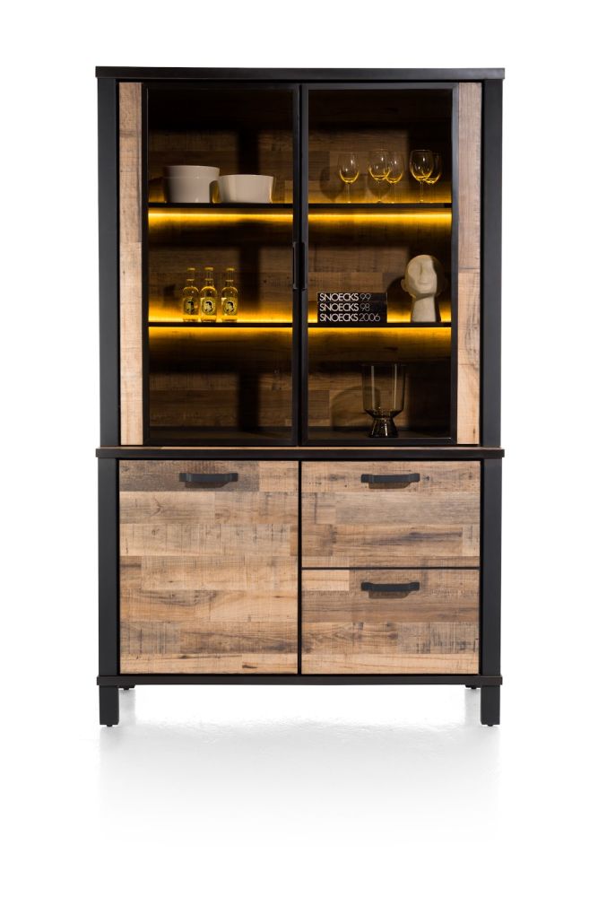 Sardinie, buffet 130 cm - 2-deuren + 2-glasdeuren (+ LED) - Afbeelding 14