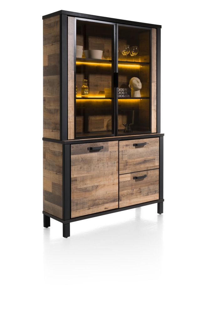 Sardinie, buffet 130 cm - 2-deuren + 2-glasdeuren (+ LED) - Afbeelding 15