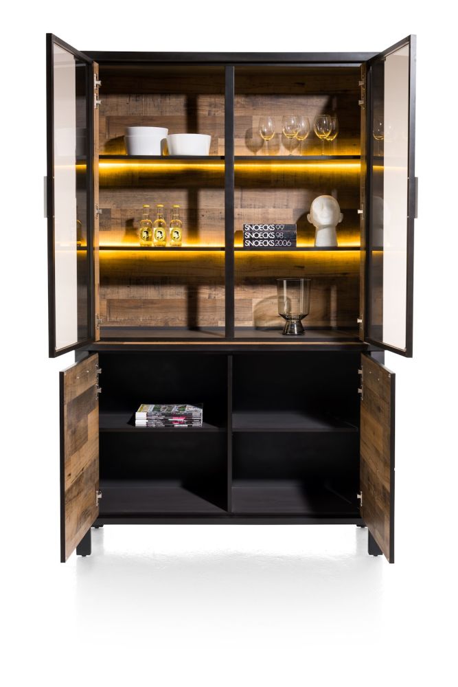 Sardinie, buffet 130 cm - 2-deuren + 2-glasdeuren (+ LED) - Afbeelding 16