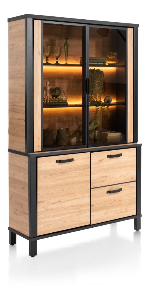 Sardinie, buffet 130 cm - 2-deuren + 2-glasdeuren (+ LED) - Afbeelding 18